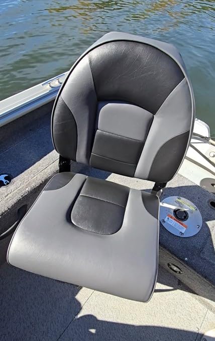 NORTHCAPTAIN Deluxe A Pair of Marine High Back Folding Boat Chair Fishing Boat Seat, for Fishing, Bass/Jon/Pontoon Boat Chairs, 4 Mounting Screws Included customer photo 1