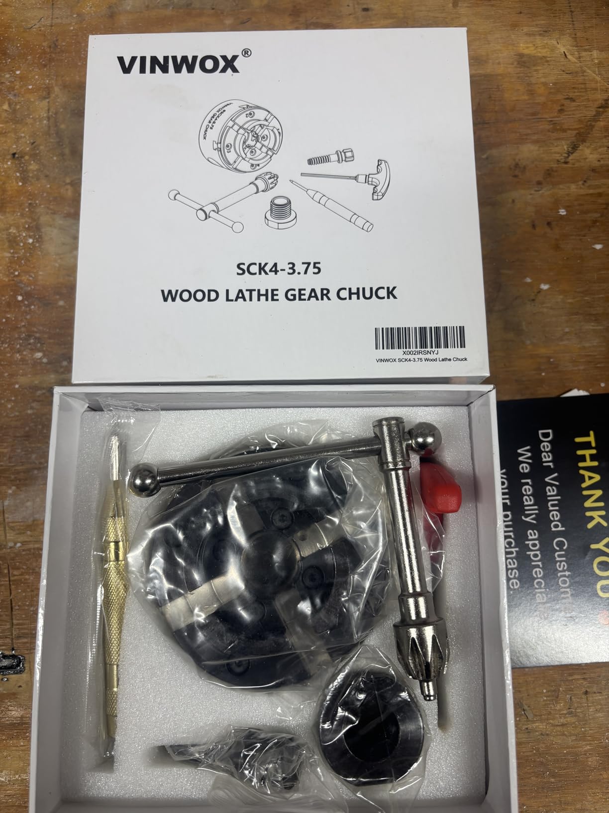 3-3/4INCH 4-Jaw Self-Centering Wood Lathe Chuck, 2