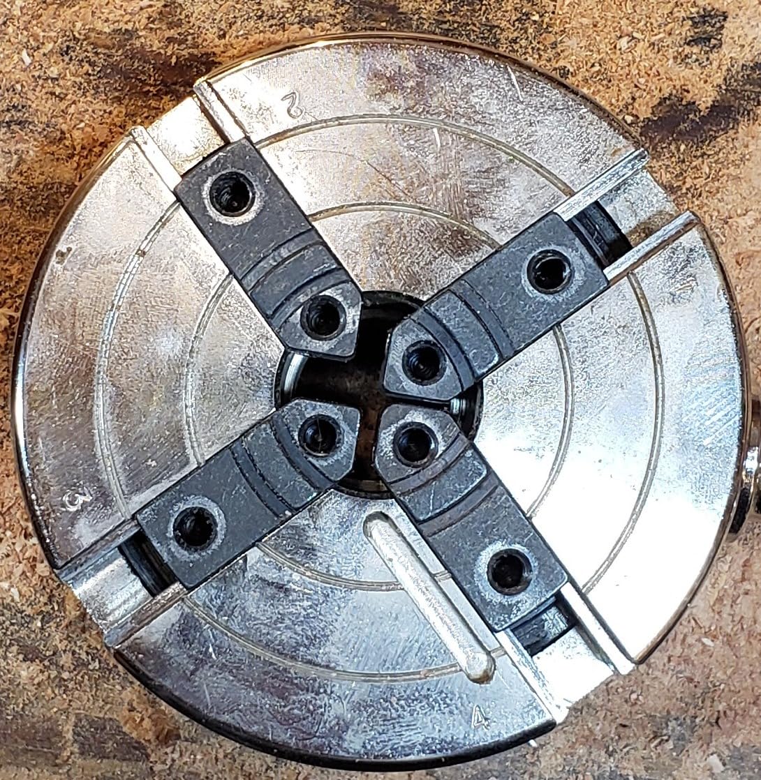 3-3/4INCH 4-Jaw Self-Centering Wood Lathe Chuck, 2
