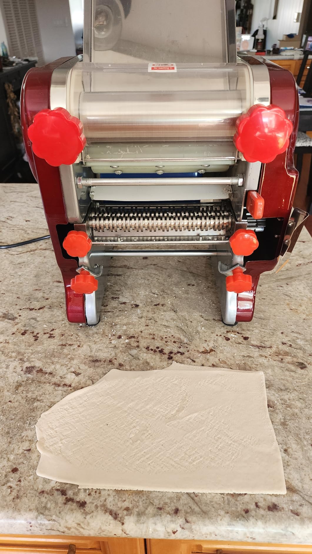 Commercial Pasta Maker - 550W Electric Dough Sheeter Noodle Roller with 3/9mm Blades, Adjustable 0.3-5mm Thickness, for Pasta, Dumplings - Restaurant & Home Use customer photo 2