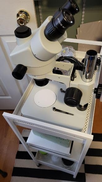 SWIFT Trinocular Stereo Zoom Microscope with 56-Bulb LED Ring Light, 3.5X-90X Magnification, WF10X Eyepieces, 0.7X-4.5X Zoom Objective, 0.5X 2.0X Additional Objectives, Table Pillar Stand customer photo 2