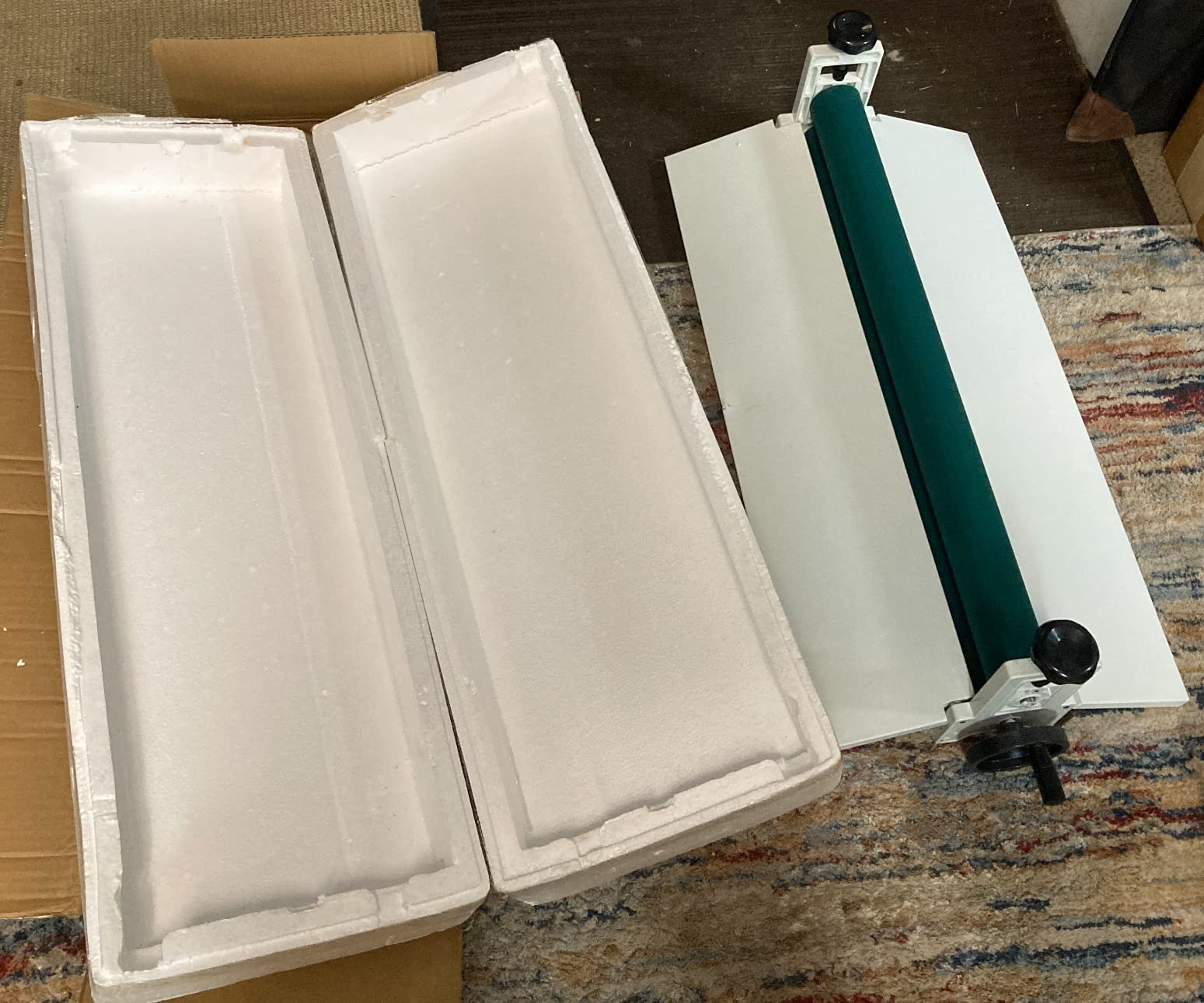 INTBUYING Laminating Machine with Crank Manual Cold Roll Laminator Machine Max 29.5 in Film 0.4in Thickness Foldable for Commercial Personal Office customer photo 1