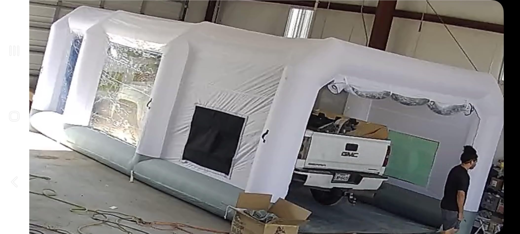 GORILLASPRO Inflatable Paint Booth 26x15x10Ft with 950W + 950W Blowers for Cars, Air Filter System Portable Spray Paint Booth Tent for Trucks, Auto Parts and Furniture Painting customer photo 1