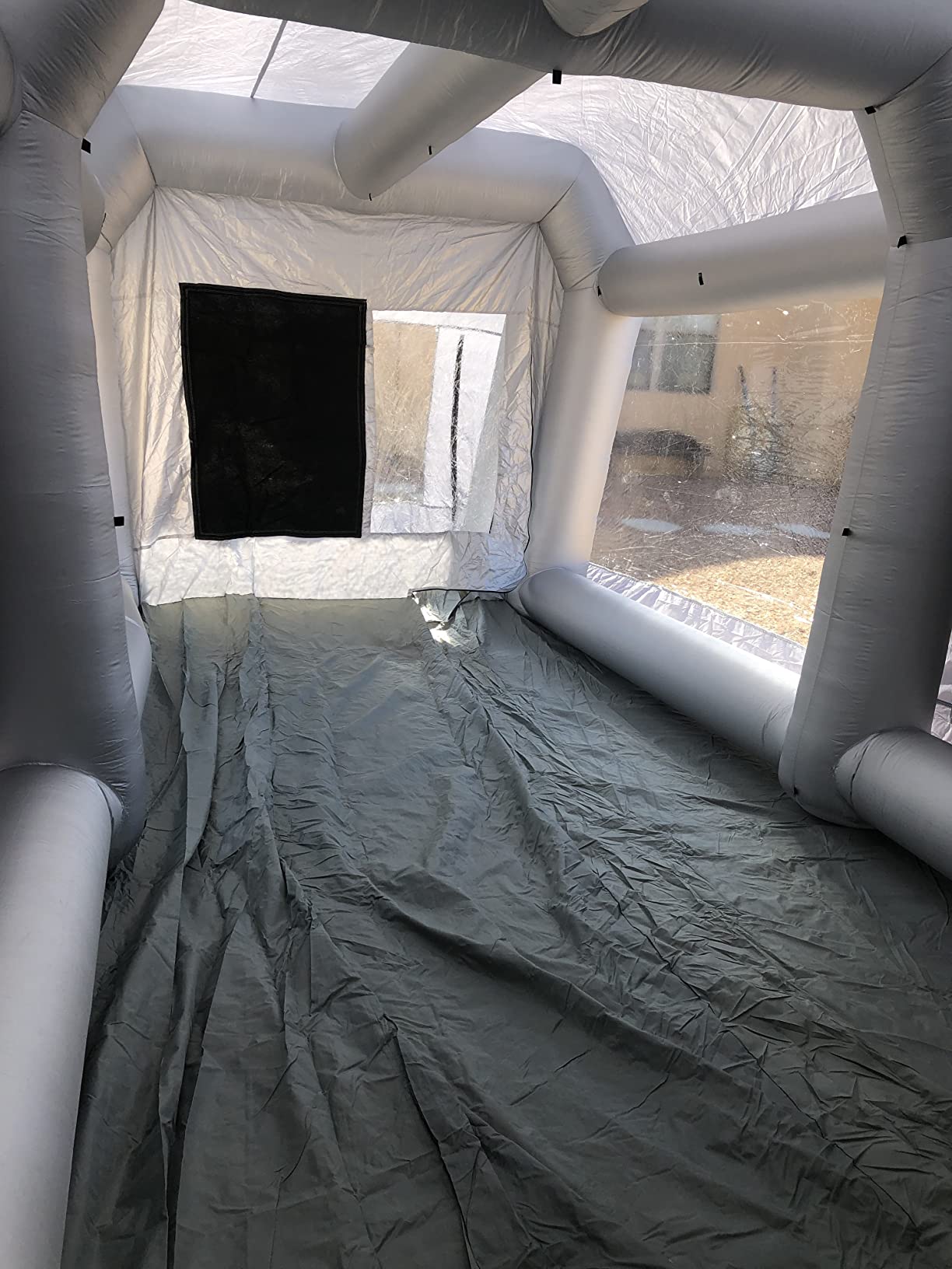 GORILLASPRO Inflatable Paint Booth 26x15x10Ft with 950W + 950W Blowers for Cars, Air Filter System Portable Spray Paint Booth Tent for Trucks, Auto Parts and Furniture Painting customer photo 2