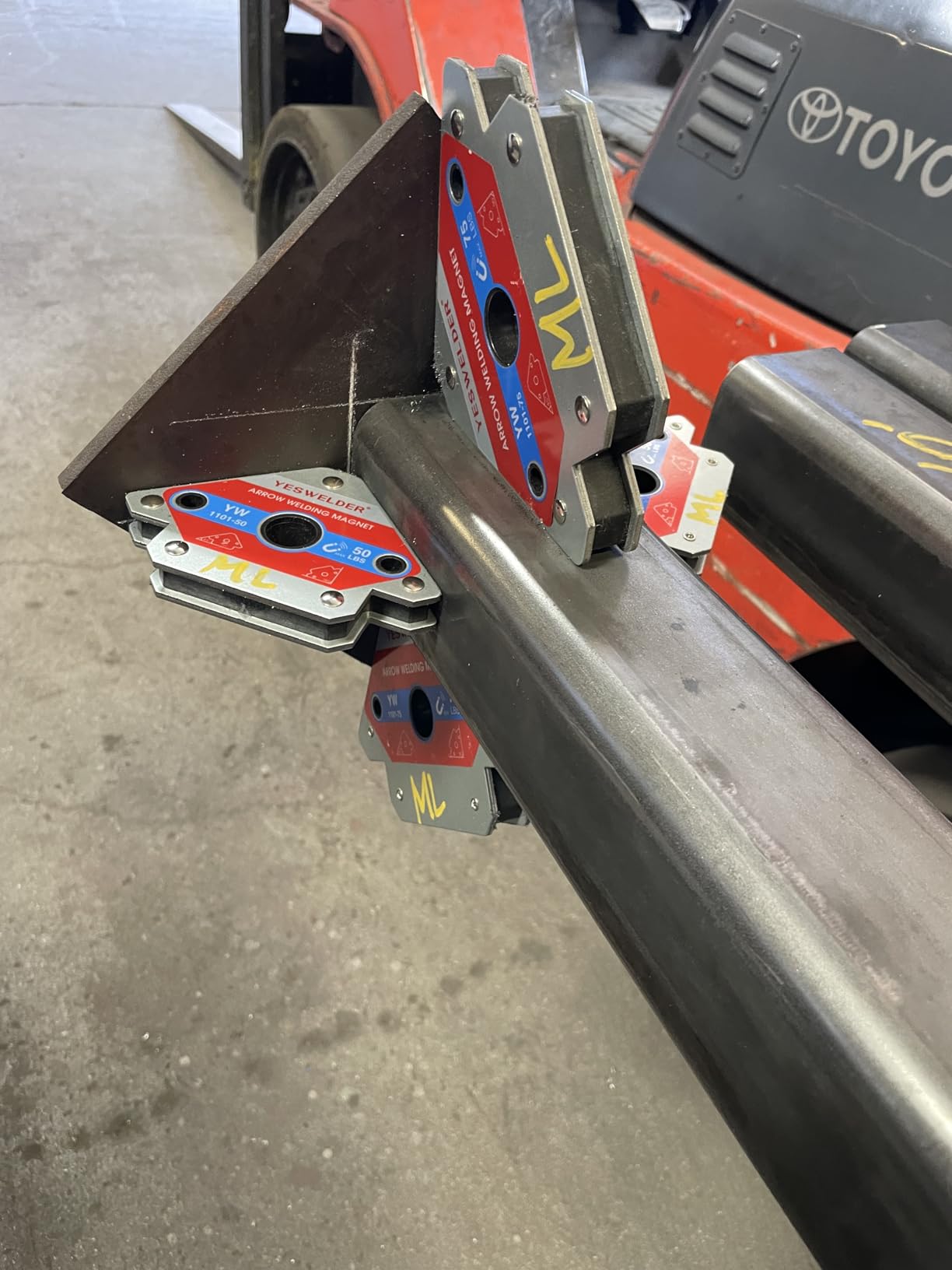 YESWELDER 25 lb and 50 lb Welding Magnet-4 Pc of Welding Magnet 25 lb/50 | magnetic holding support, workpiece positioning, fit-up, assembly customer photo 2