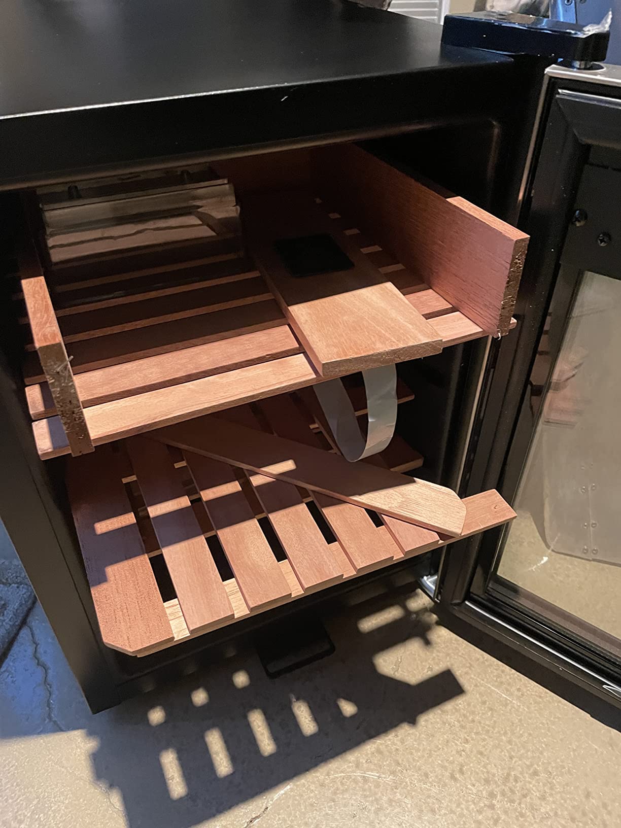 NewAir 250 Count Electric Cigar Humidor Box | Cigar Cooler Cabinet with Opti-Temp™ Heating & Cooling | Digital Temperature Controls, Spanish Cedar Shelves, and Locking Glass Door | Stainless Steel customer photo 2
