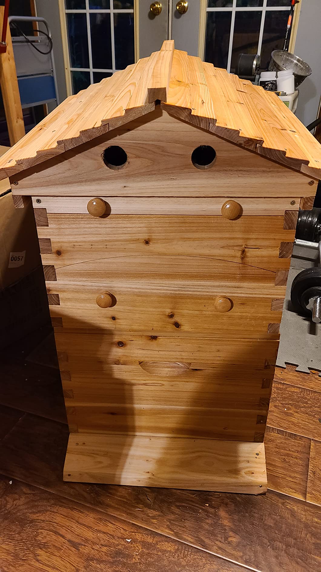 LANGLANG Automatic Wooden bee hive House kit with 7 PCS Upgraded Auto Frame Comb-Beehive Box Honey Free harvesting customer photo 1