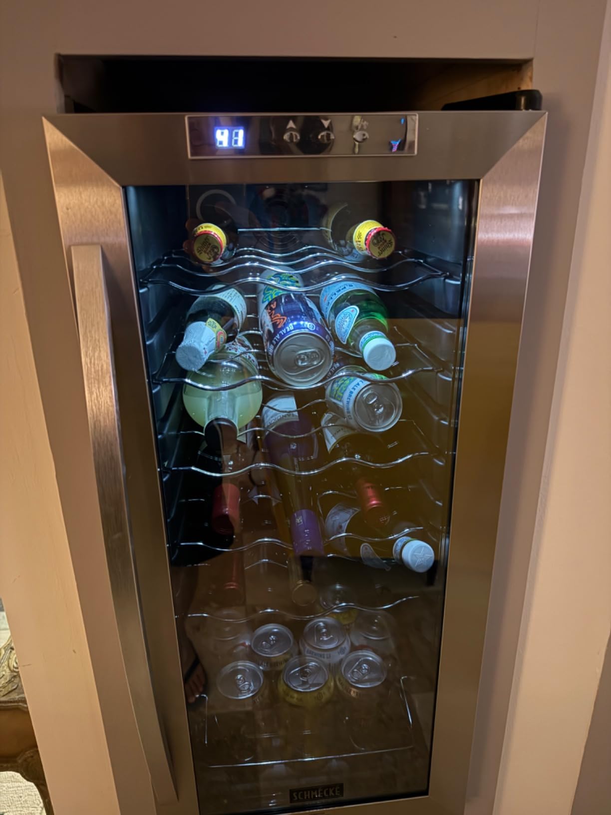 Schmecke 34 Bottle Compressor Wine Cooler Refrigerator w/Lock | Large Freestanding Wine Cellar | 41f-64f Digital Temperature Control Wine Fridge For Red, White, Champagne or Sparkling Wine - Black customer photo 2