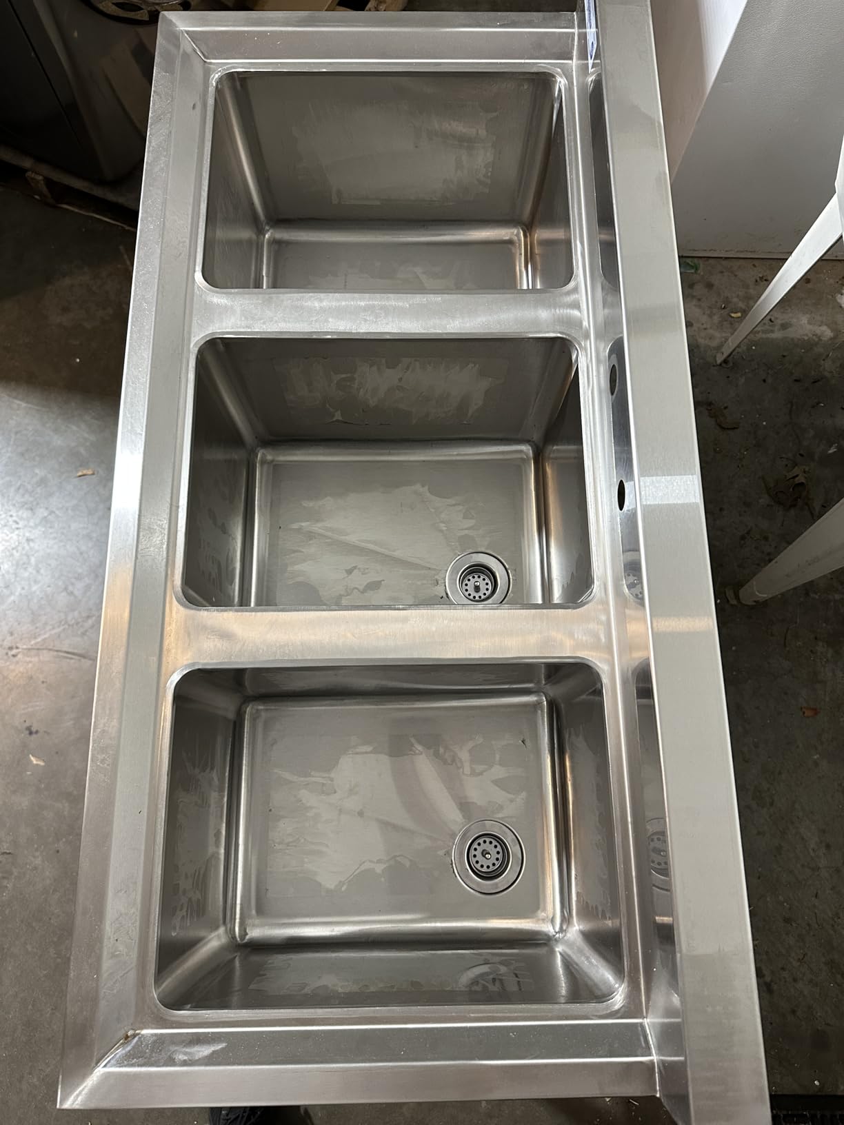 Profeeshaw NSF 3 Compartment Sink Commercial of 304 Stainless Steel Basin | 18-gauge, with Backsplash and 10''x14''x10'' Bowl, Utility Basin for Kitchen, Restaurant, Bar, Utility Room and Garage customer photo 1