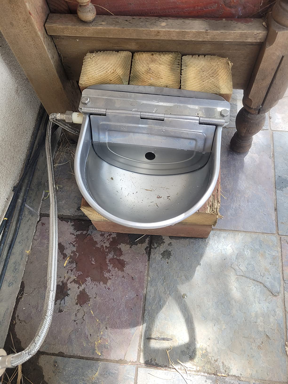 304 Stainless Steel Automatic Livestock Waterer with Float Valve and 39 inch Water Hose, Automatic Animal Water Bowl for Dogs, Horse, Calf, Chicken, Goat, Livestock Horse Waterer Dispenser customer photo 2