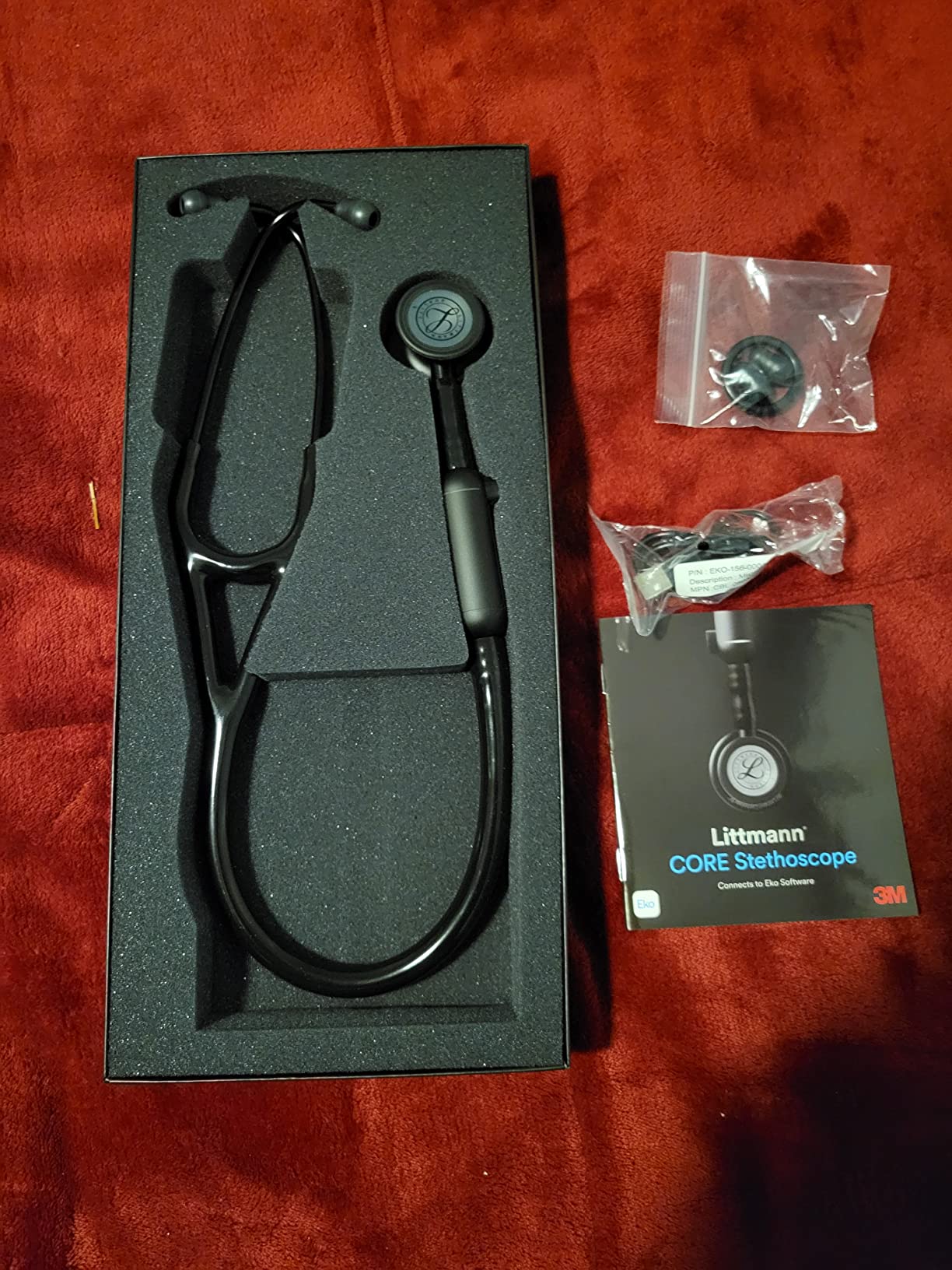 3M Littmann CORE Digital Stethoscope, Up To 40x Amplification, Active Noise Cancellation, In-App Sound Wave Visualization, Black-Finish Chestpiece, 8480 customer photo 2
