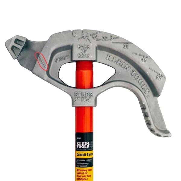 Klein Tools 51607 Aluminum Conduit Bender Full Assembly, 3/4-Inch EMT, 1/2-Inch Rigid, Wide Foot Pedal, Benchmark Symbols and Angle Setter customer photo 1