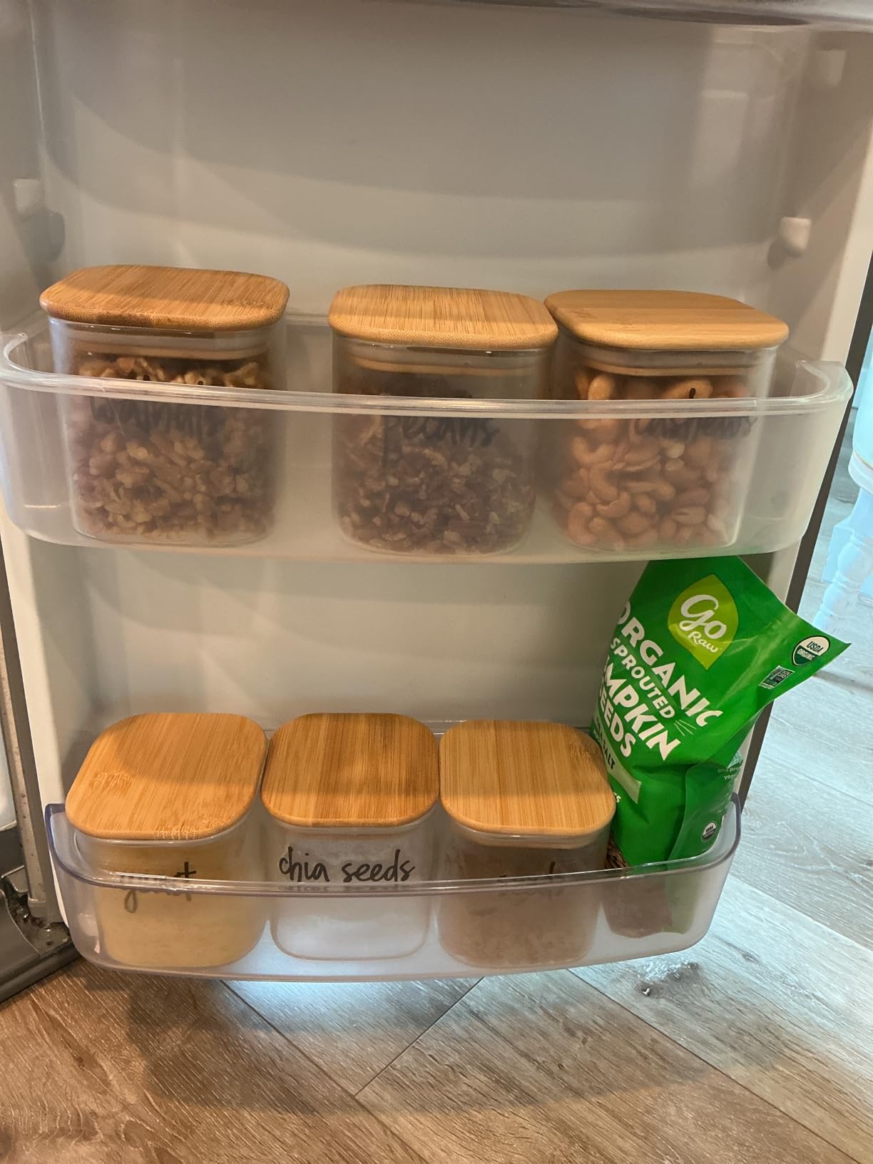 ComSaf Glass Pantry Storage Containers (0.7Qt/1.2Qt/1.6Qt) Set of 6, Square Glass Storage Containers with Bamboo Lid and Silicone Seal customer photo 2