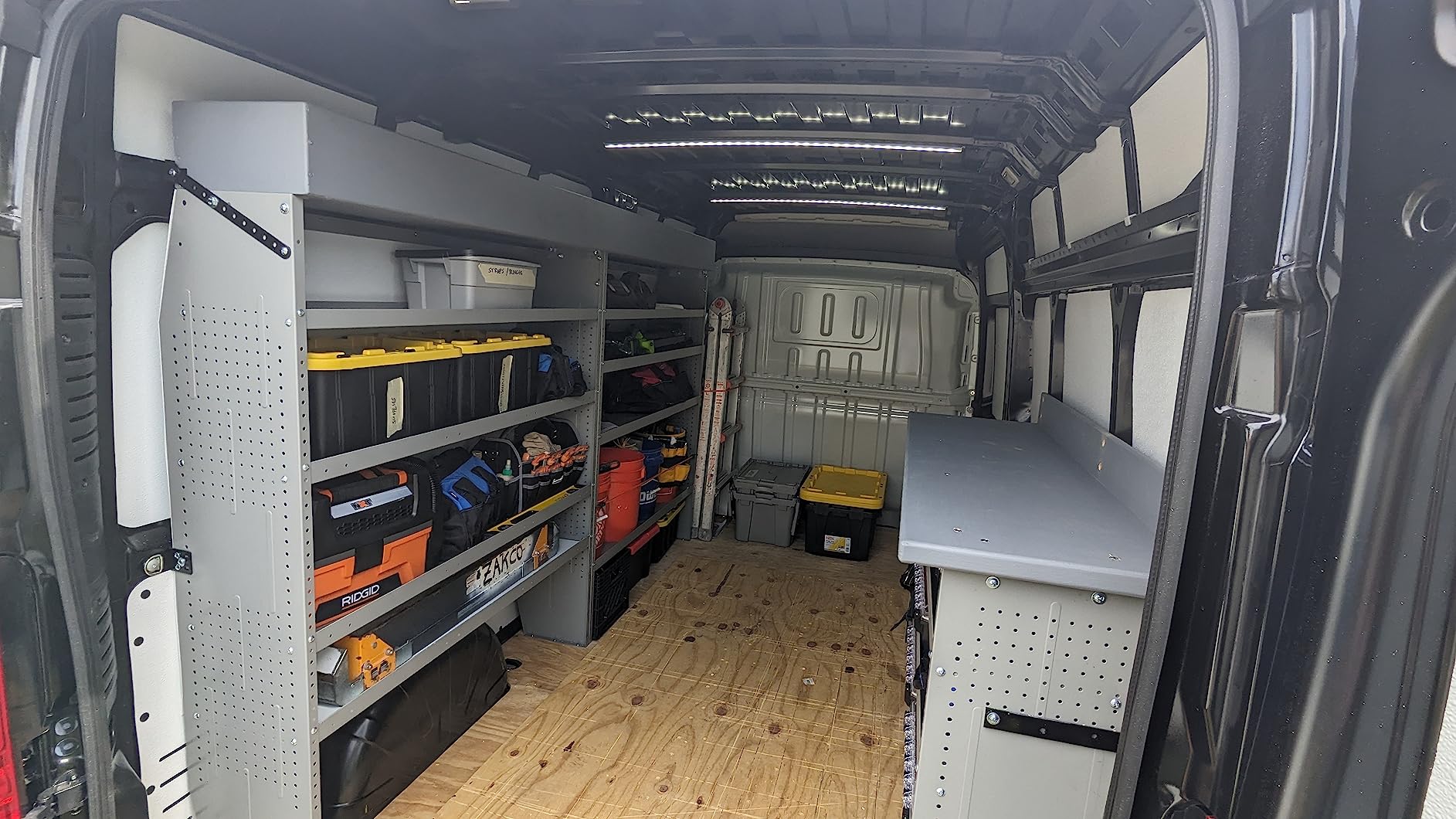 AA Products SH-6005 Steel Mid/High Roof Van Shelving Storage System Fits Transit, NV, Promaster and Sprinter, Van Shelving Units, 52''W x 60''H x 13''D customer photo 1