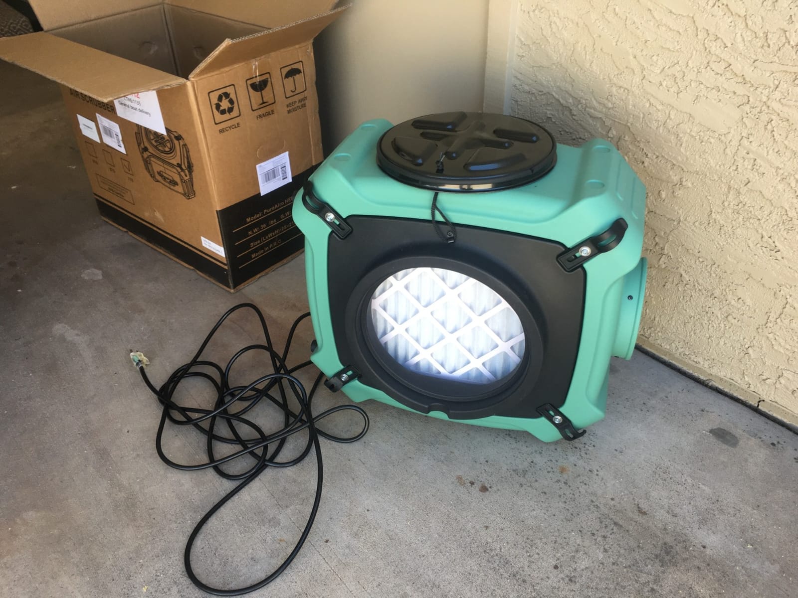 ALORAIR Air Scrubber with 3 Stage Filtration for Water Damage Restoration | Negative Air Scrubber for Industrial and Commercial Use, GFCI Outlet, PureAiro HEPA Max 770, 10-Year Limited Warranty, Green customer photo 2
