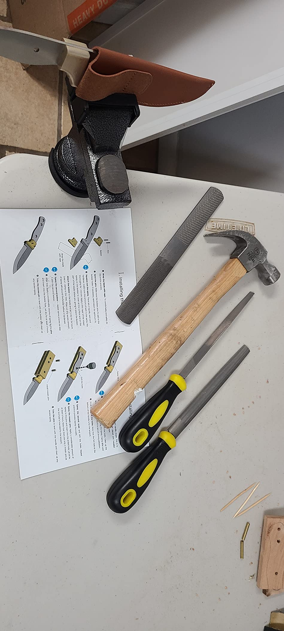 Knife Making Kit DIY Gift for Men - Gift Set, Complete Tools, & Accessories to Make Knife, Stainless Steel Drop Point Blade, Beginners Guide, Husband Boyfriend Dad Handwork Hobbies, Gift for Him customer photo 2