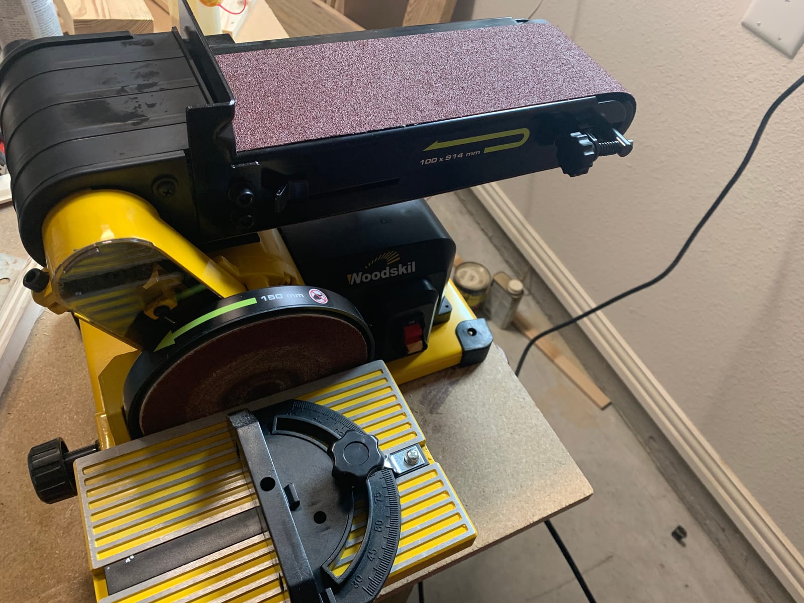 Woodskil 4.3A Belt Disc Sander Combo for Woodworking, 4x36