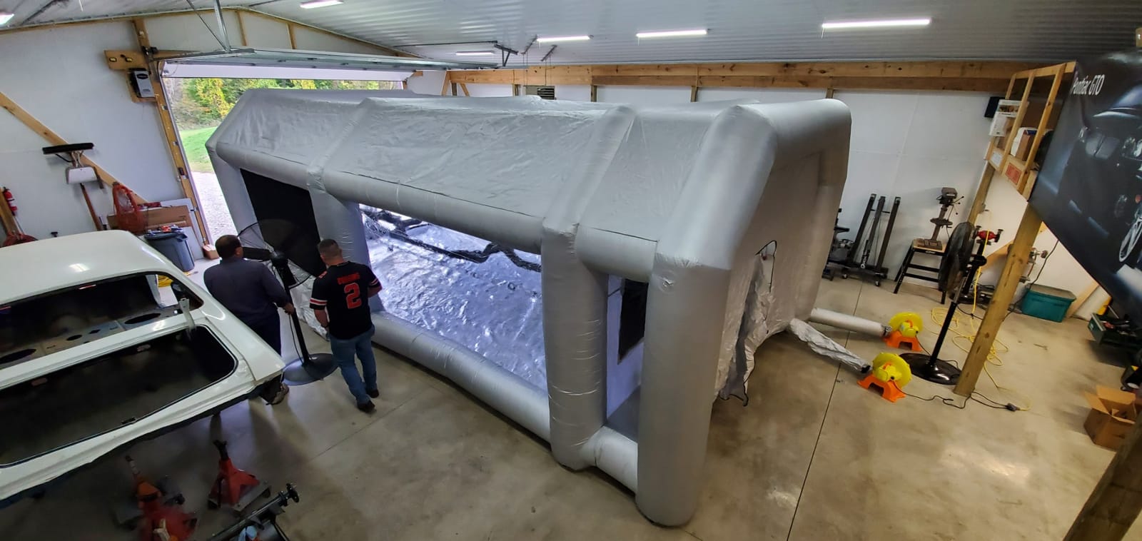 Inflatable Paint Booth 30x20x13FT Portable Paint Booth with 1100+950W Blowers Professional Inflatable Spray Booth, Car Painting Tent customer photo 2