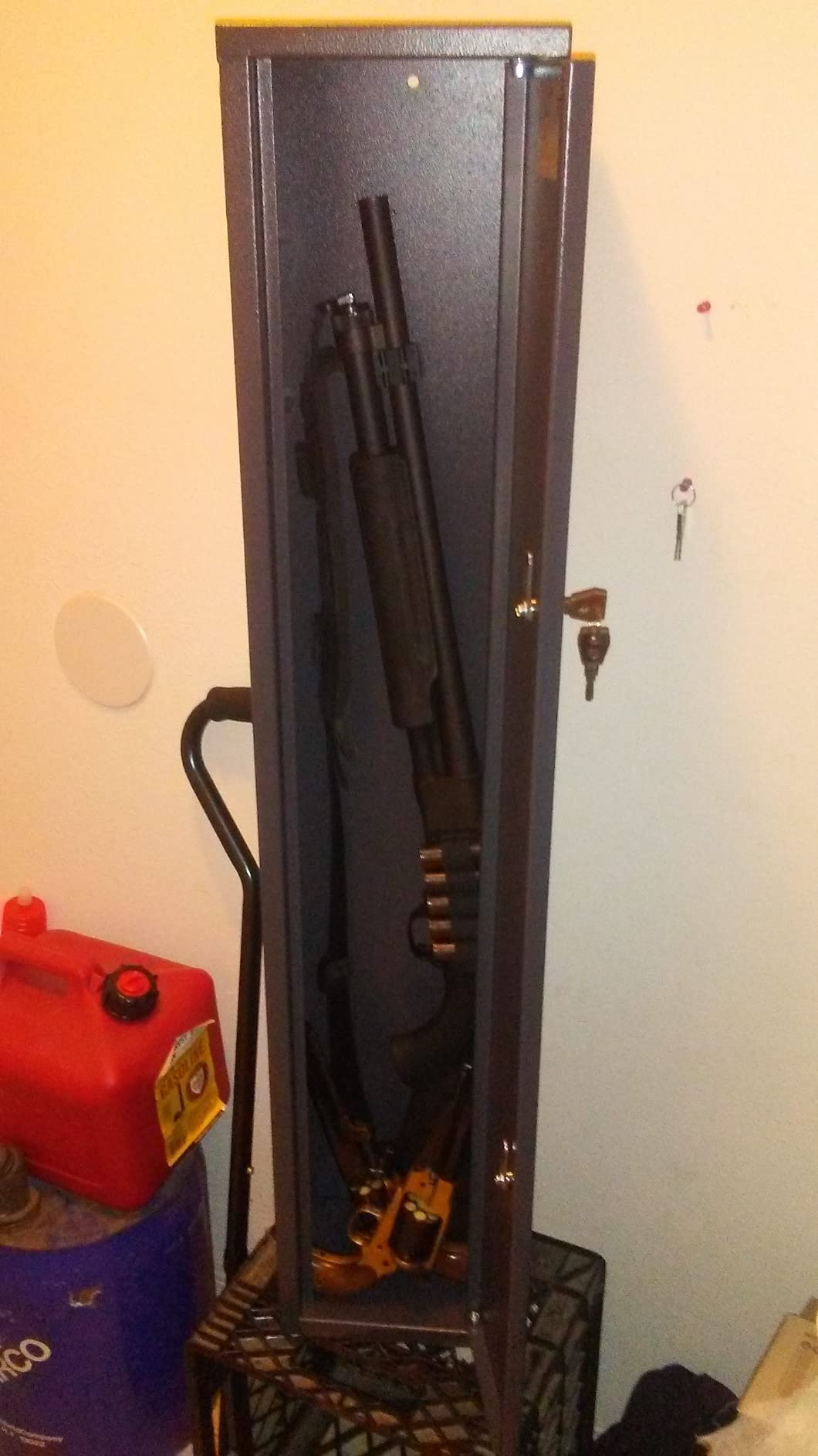 Buffalo 1015 Gun Rifle Shotgun Metal Small Security Cabinet Safe Storage with Separate Pistol/Ammo Area customer photo 1