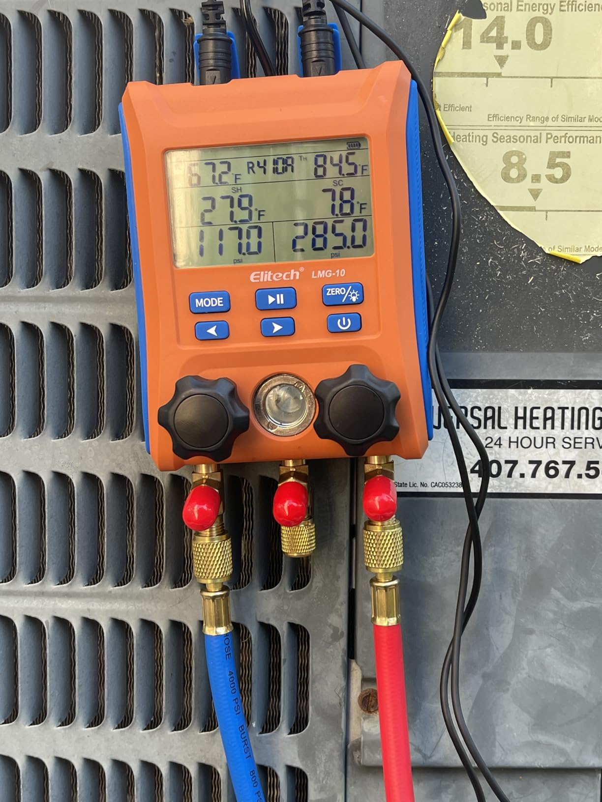 Elitech LMG-10 2-Way HVAC Manifold with Wired Temp Clamps - Wired reliability, Instant dual-temp reading, Rugged field-use design customer photo 1