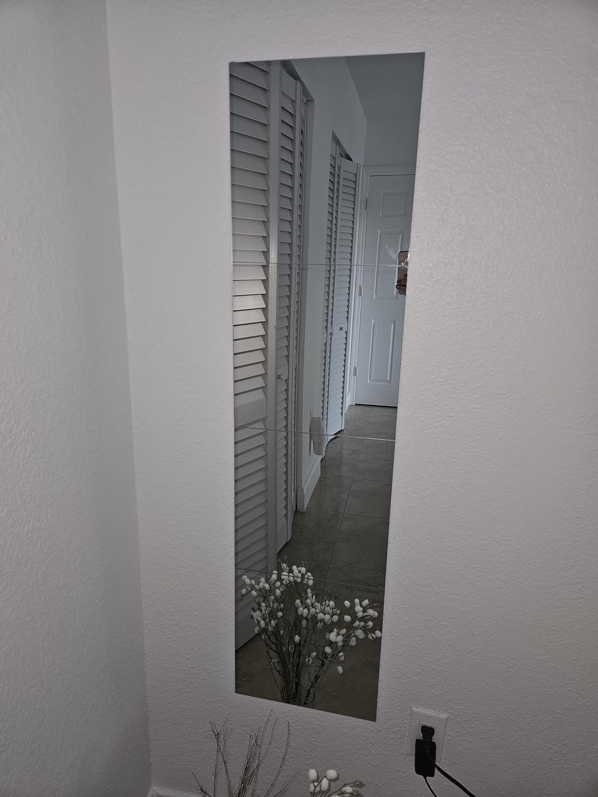 EVENLIVE Full Length Mirror Tiles, Frameless Glass Wall Mirror 12 Inch x 4 Pieces, Body Mirror, Long Mirror, Gym Mirrors for Home Gym, for Door, Closet, Room, Easy to Install customer photo 1
