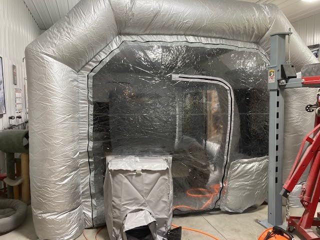 Inflatable Paint Booth 23X13X10FT Portable Paint Booth with 950W and 750W Blowers for Professional Car Auto Parts Painting and Other Spray Works customer photo 1