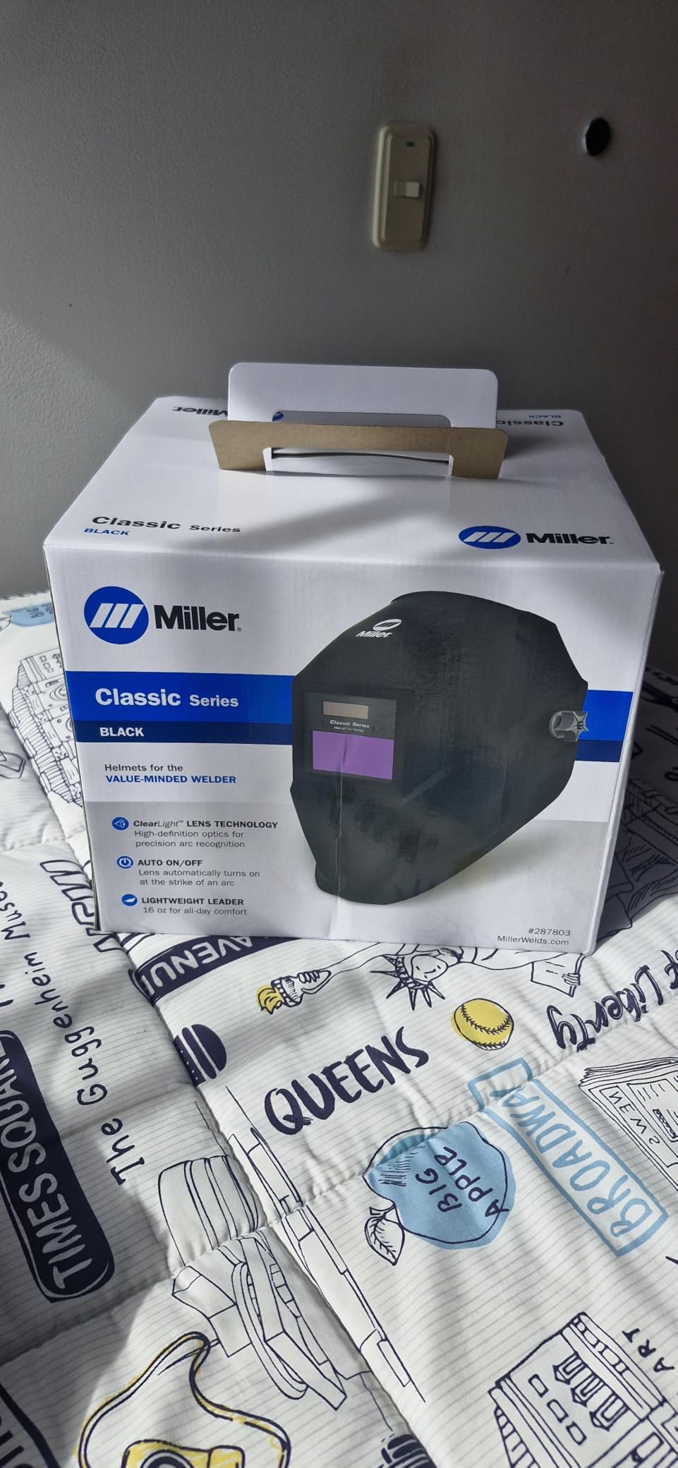 Miller Classic Series Welding Helmet, ClearLight, Shade 8-13, Black | For the value-minded welder; TIG/MIG; variable shade 8-13; HD optics; comfortable headgear customer photo 1