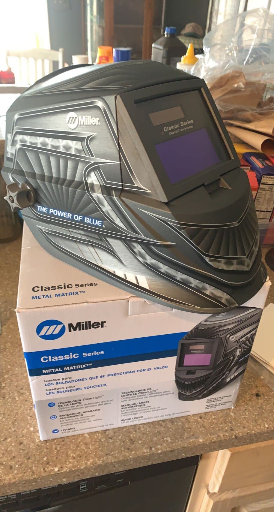 Miller Classic Series Welding Helmet, ClearLight, Shade 8-13, Black | For the value-minded welder; TIG/MIG; variable shade 8-13; HD optics; comfortable headgear customer photo 2