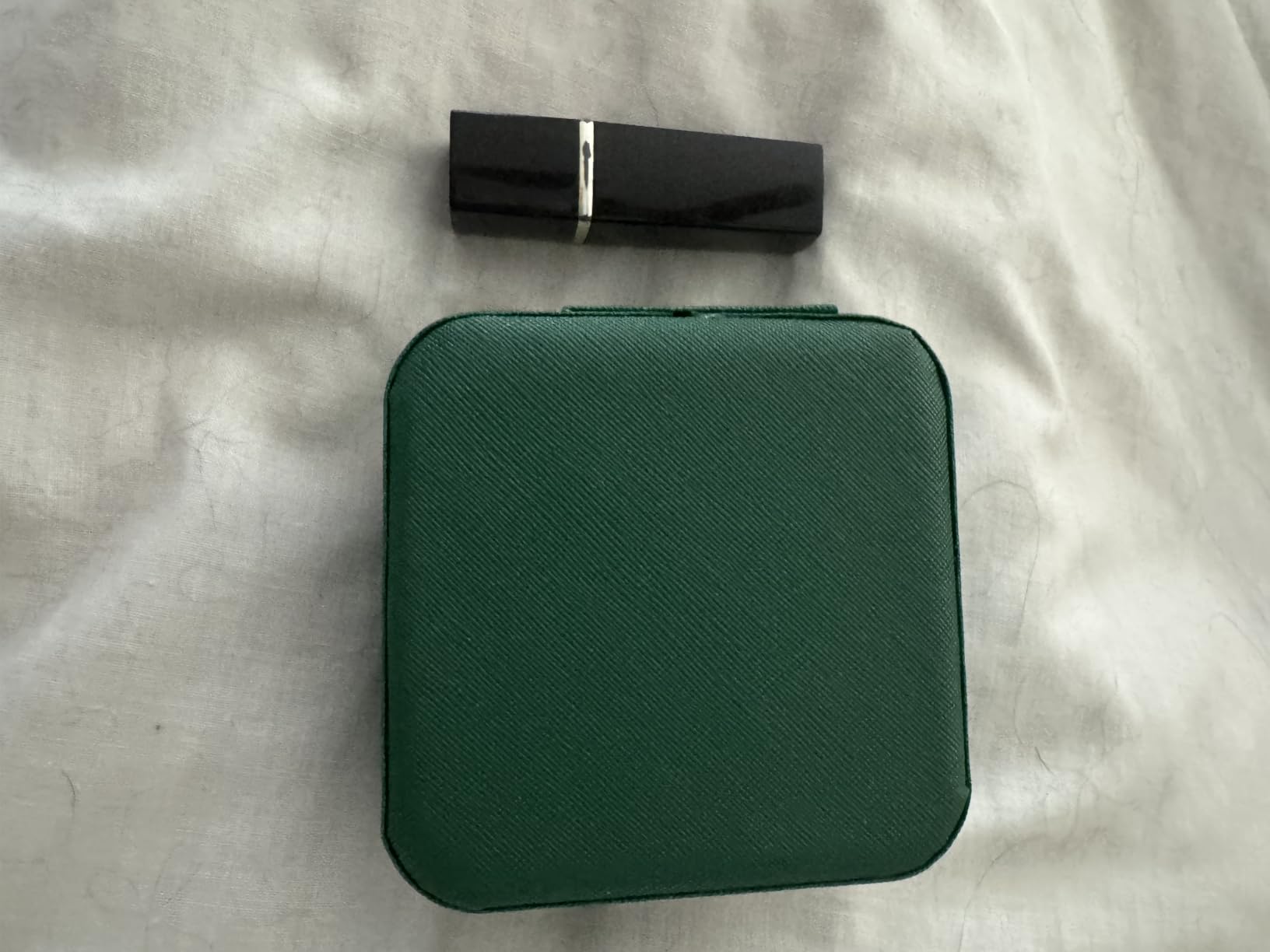 KElofoN Travel jewelry case Travel Jewelry Organizer Small box Gift for Girls Women with Mirror(Green) customer photo 2