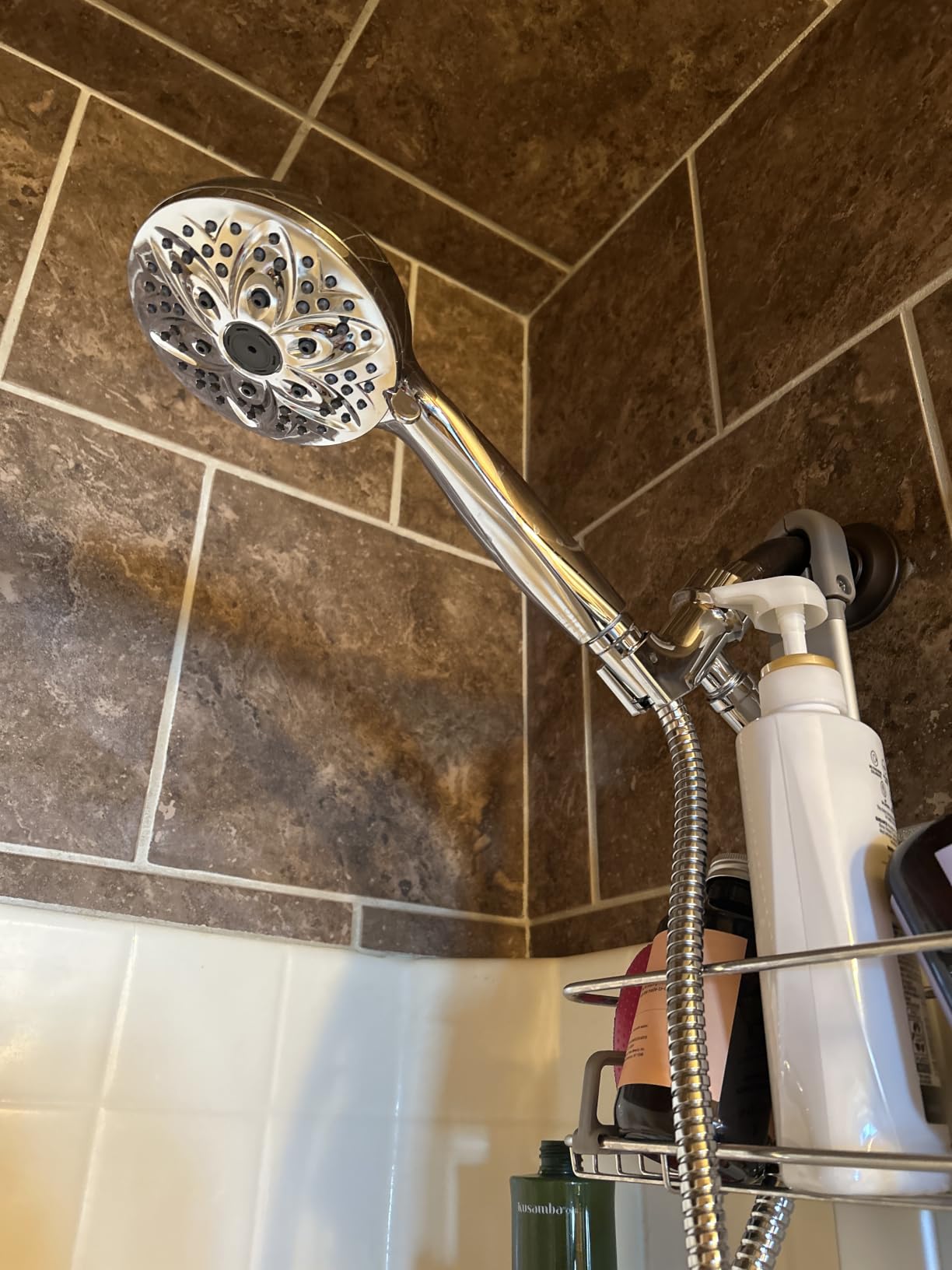 6-Setting Shower Head with Handheld, JDO High Pressure Hand held Shower Head, 4.7 Inch Chrome Detachable Showerhead Set with 59 Inch Stainless Steel Hose and Adjustable Showerhead Holder customer photo 1
