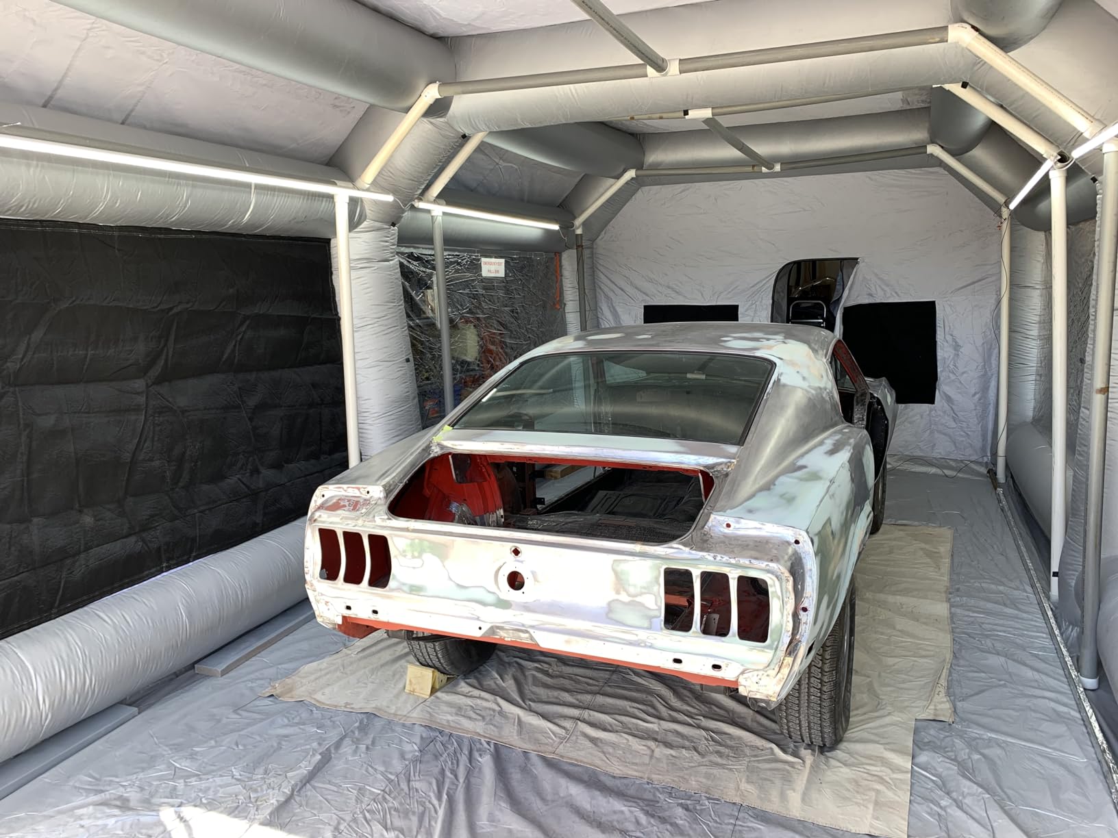 FLAPKWAN 39X18X15FT Inflatable Paint Booth for Trucks Portable Paint Booth with 1500W+1100W Blowers for Professional Car Painting and Polishing Workstation with Oversized Air Exchange System customer photo 1