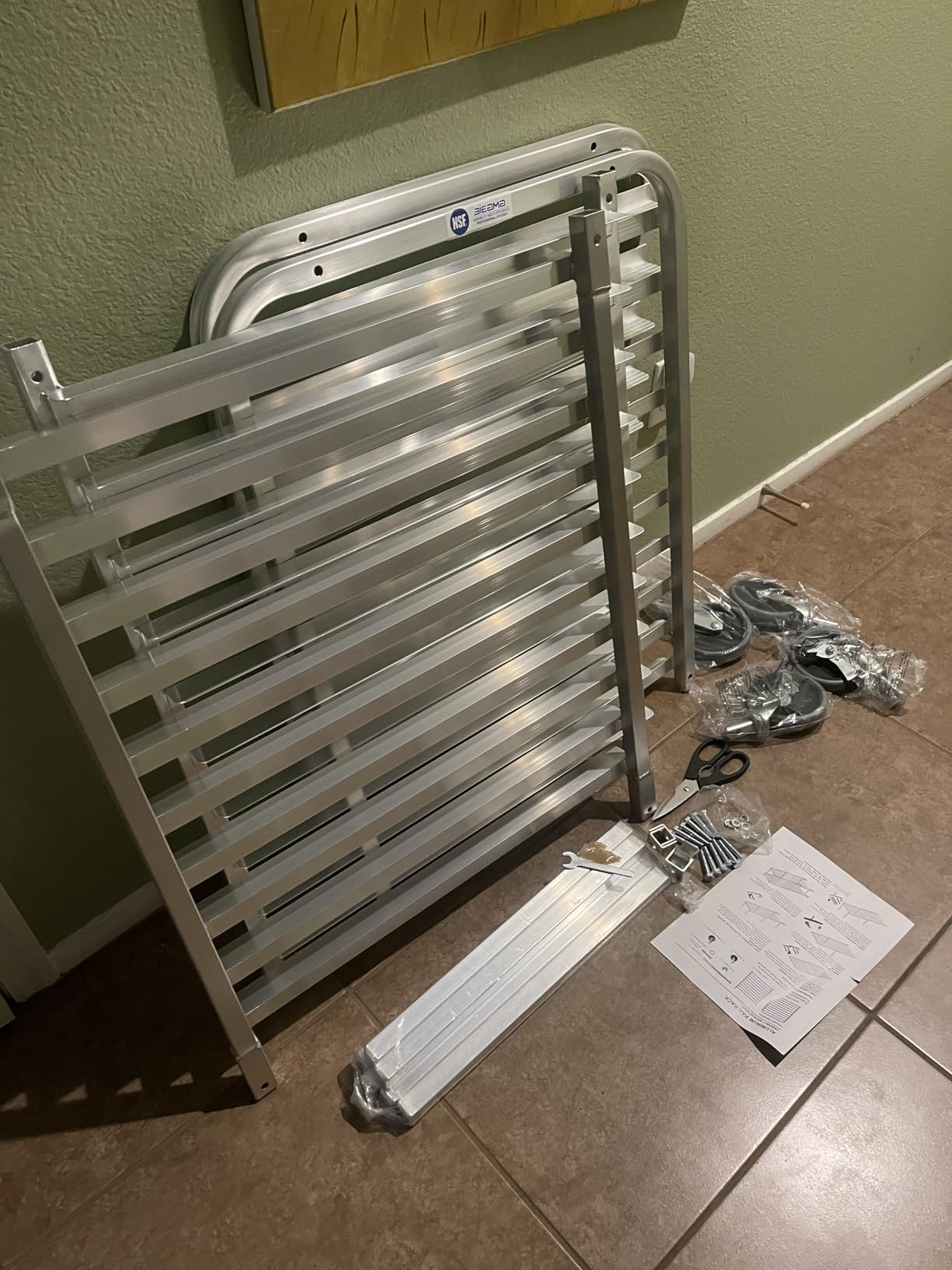 BIEAMA 20-Tier Aluminum Sheet Pan Rack, NSF Full Size Bun Pan Rack | Bakery speed Rack for Home Commercial Kitchen Bakery Cooling Rack, 4 Wheels customer photo 2
