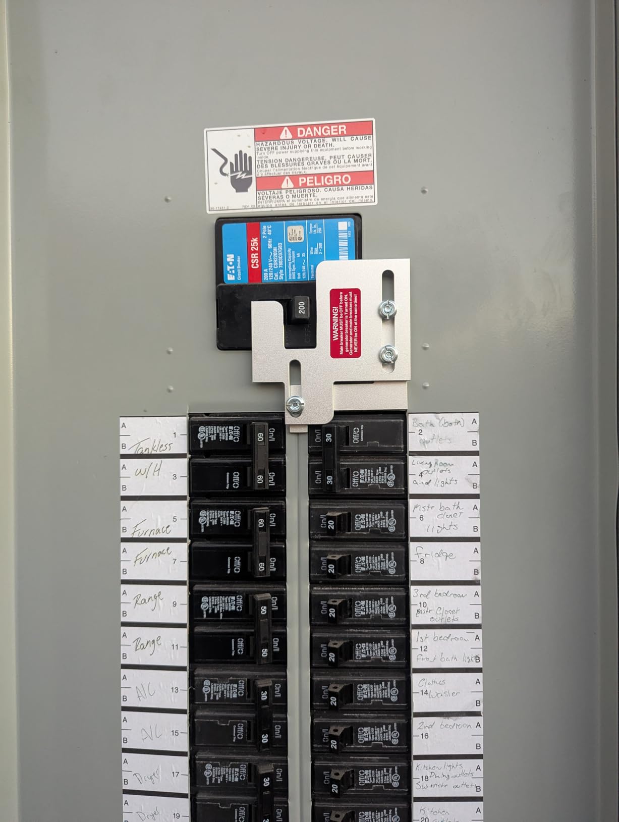 Generator Interlock Kit for Eaton Cutler Hammer BR SERIES 150&200amp Panels | Generator Horizontal Electrical Interlock Kit, 1 1/4-1 7/16 inches Spacing Between Main and Branch Breaker customer photo 1