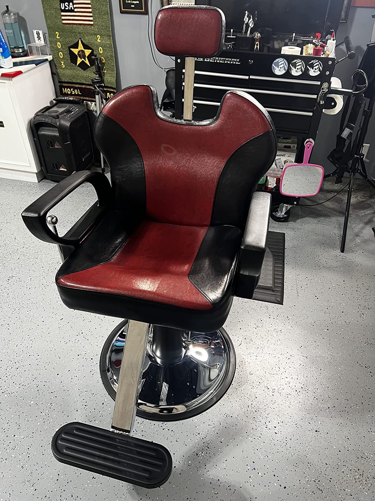 Artist hand Barbers Chairs, Heavy Duty Hydraulic Reclining Salon Chair Spa Furniture Reclining Extra Wider Seat Beauty Hair Salon Equipment(Black) customer photo 1