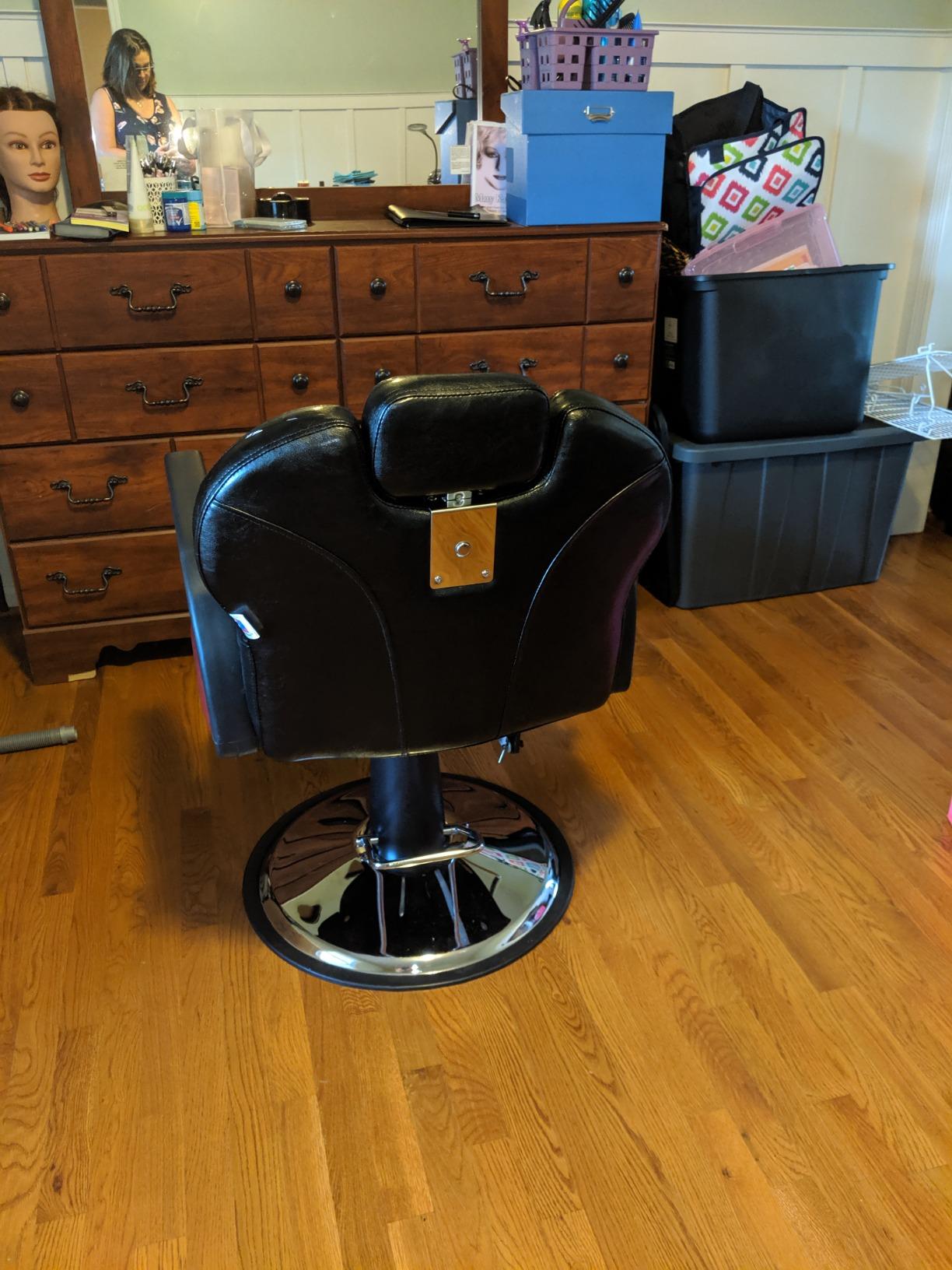 Artist hand Barbers Chairs, Heavy Duty Hydraulic Reclining Salon Chair Spa Furniture Reclining Extra Wider Seat Beauty Hair Salon Equipment(Black) customer photo 2