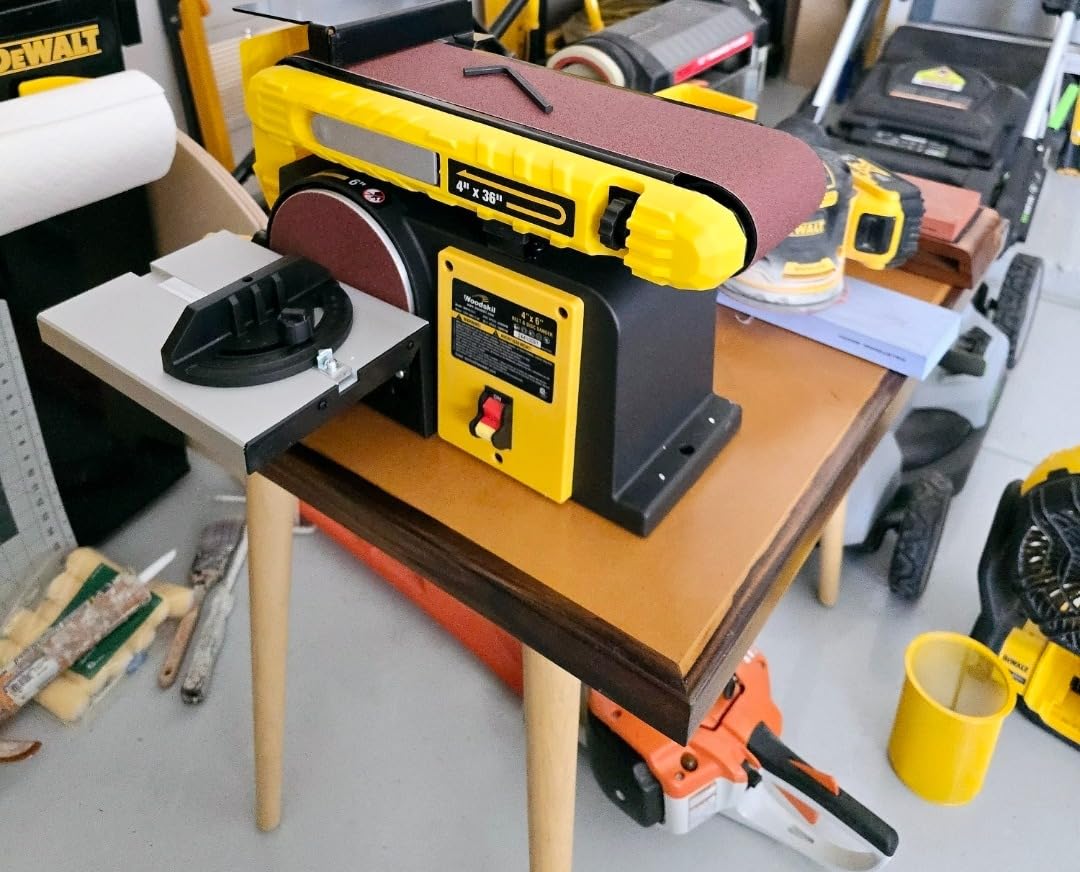 Woodskil 4.5A Belt Disc Sander Combo for Woodworking, 4x36