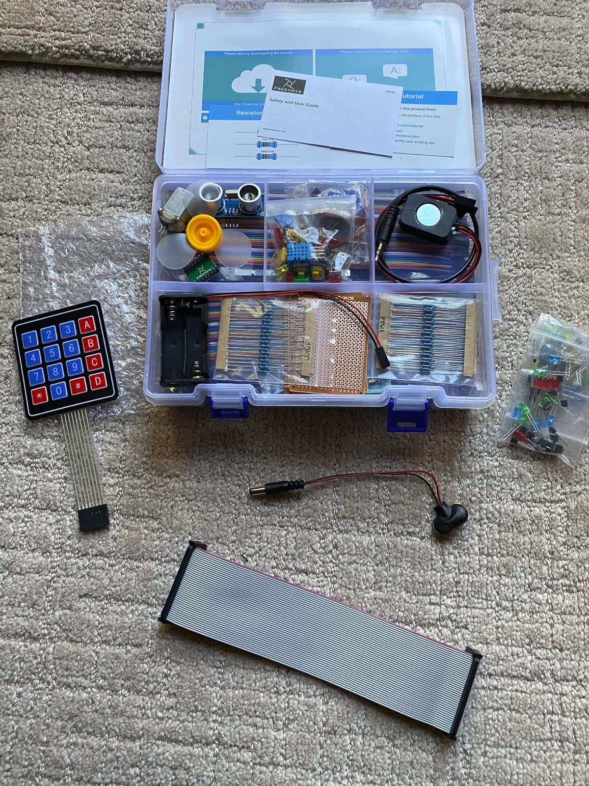 Freenove Complete Starter Kit for Raspberry Pi 5 4 B 3 B+ 500 Zero 2 W, 1170-Page Tutorial, Python C Java Scratch Processing Code, 386 Items, 164 Projects, Camera Speaker (Raspberry Pi NOT Included) customer photo 2