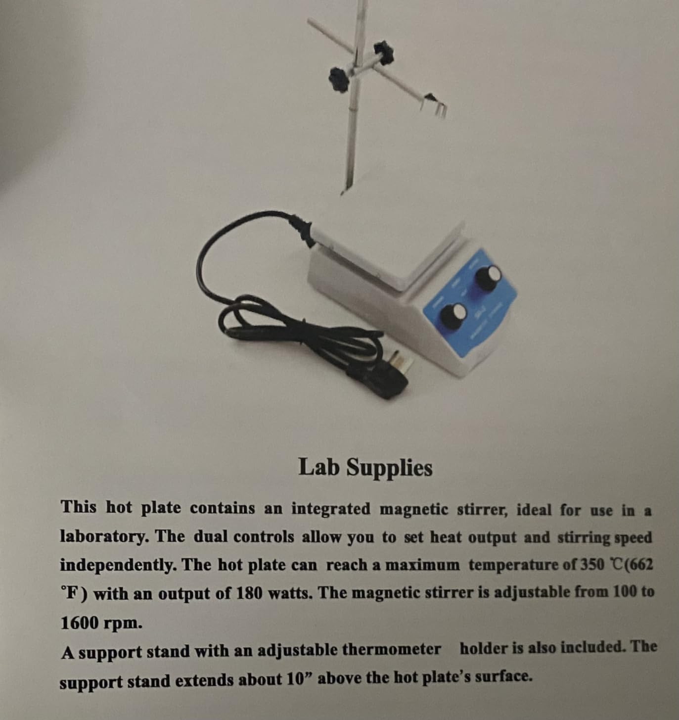Slendor Magnetic Stirrer SH-2 Hot Plate Mixer Max 520°F Lab Hotplate Stirrer 2000 RPM Stir Plate with Thermometer, Stir Bar and Support Stand customer photo 2