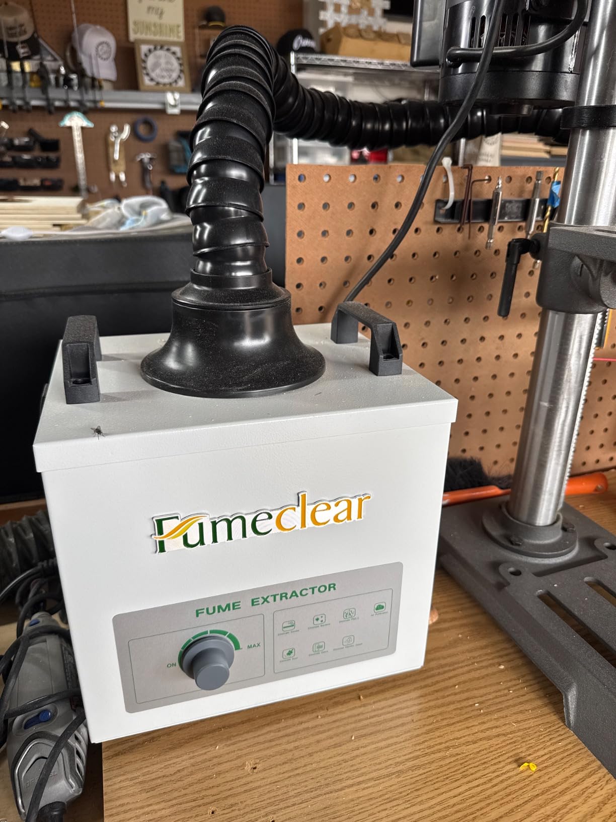 FC-100A Solder Fume Extractor Low-Noise & High Iodine 3-Stage Filtration | For Garages, Workshops & Indoor Areas Laser & welding & Nail Odor Smoke Removal, 118CFM Suction, 100W with 12PCS Filters customer photo 2