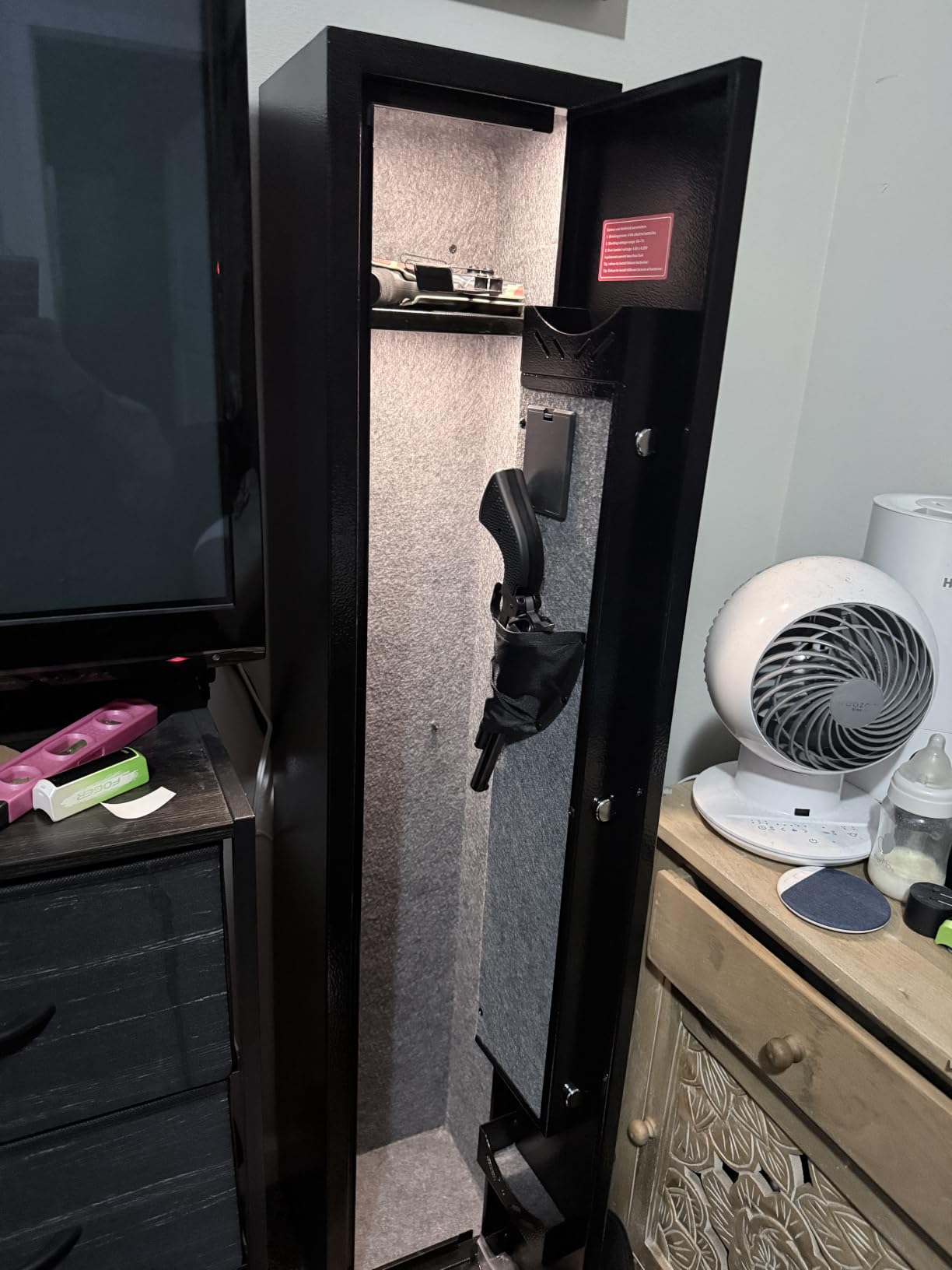 KAER 2-3 Gun Safe for Rifles and Pistols, Assembled Rifle Safe for Home | Long Gun Cabinet for Shotguns, Quick Access, Digital Lock, Removable Rifle Rack, Adjustable Shelves, Sensor Light, Alarm System customer photo 1