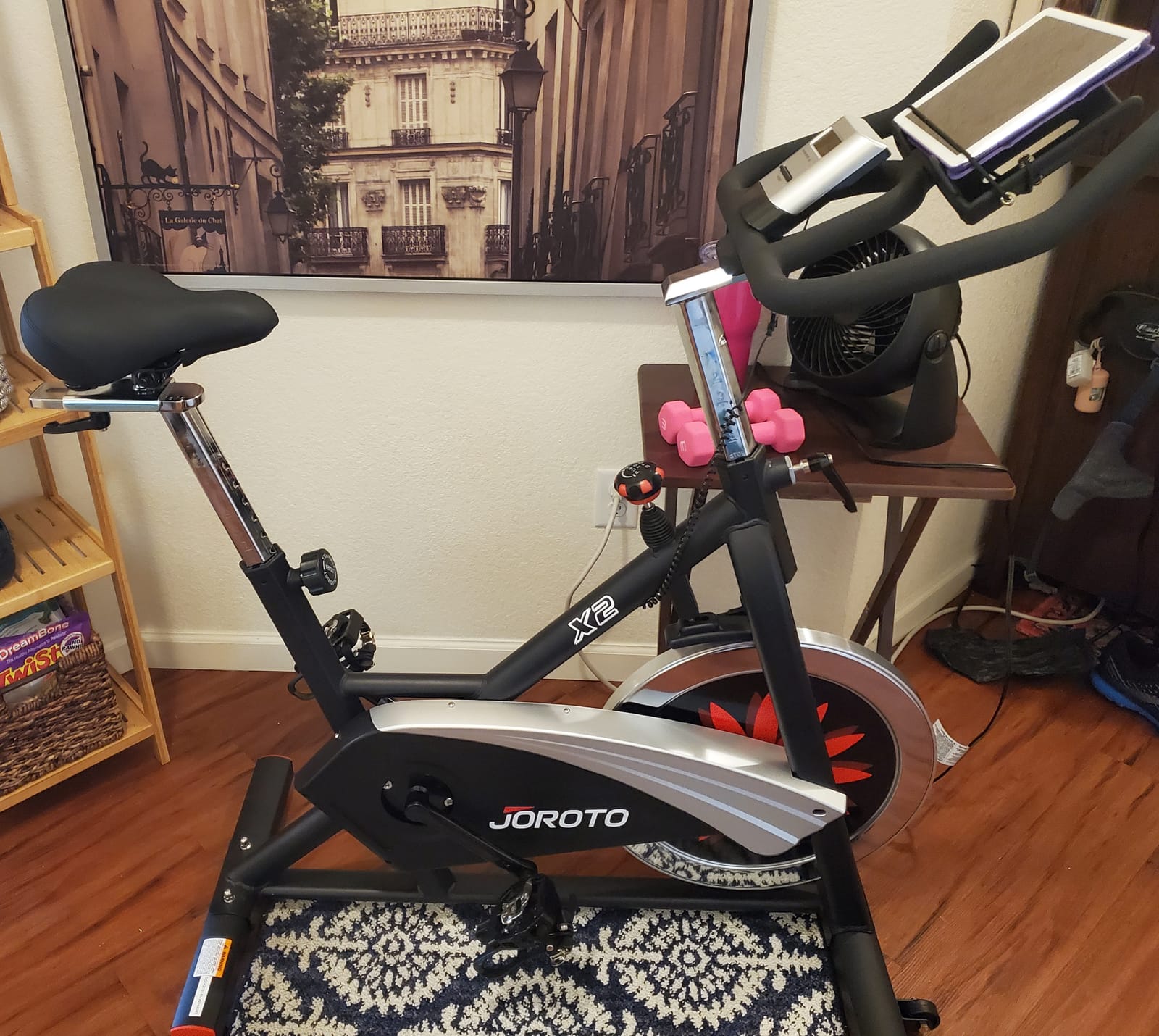 JOROTO Exercise Bike, Magnetic Stationary Bikes for Home | 40LBS Flywheel, App Supported Indoor Bike with 350LBS Weight Capacity, Low Noise, Digital Monitor, Bottle & Tablet Holder customer photo 1