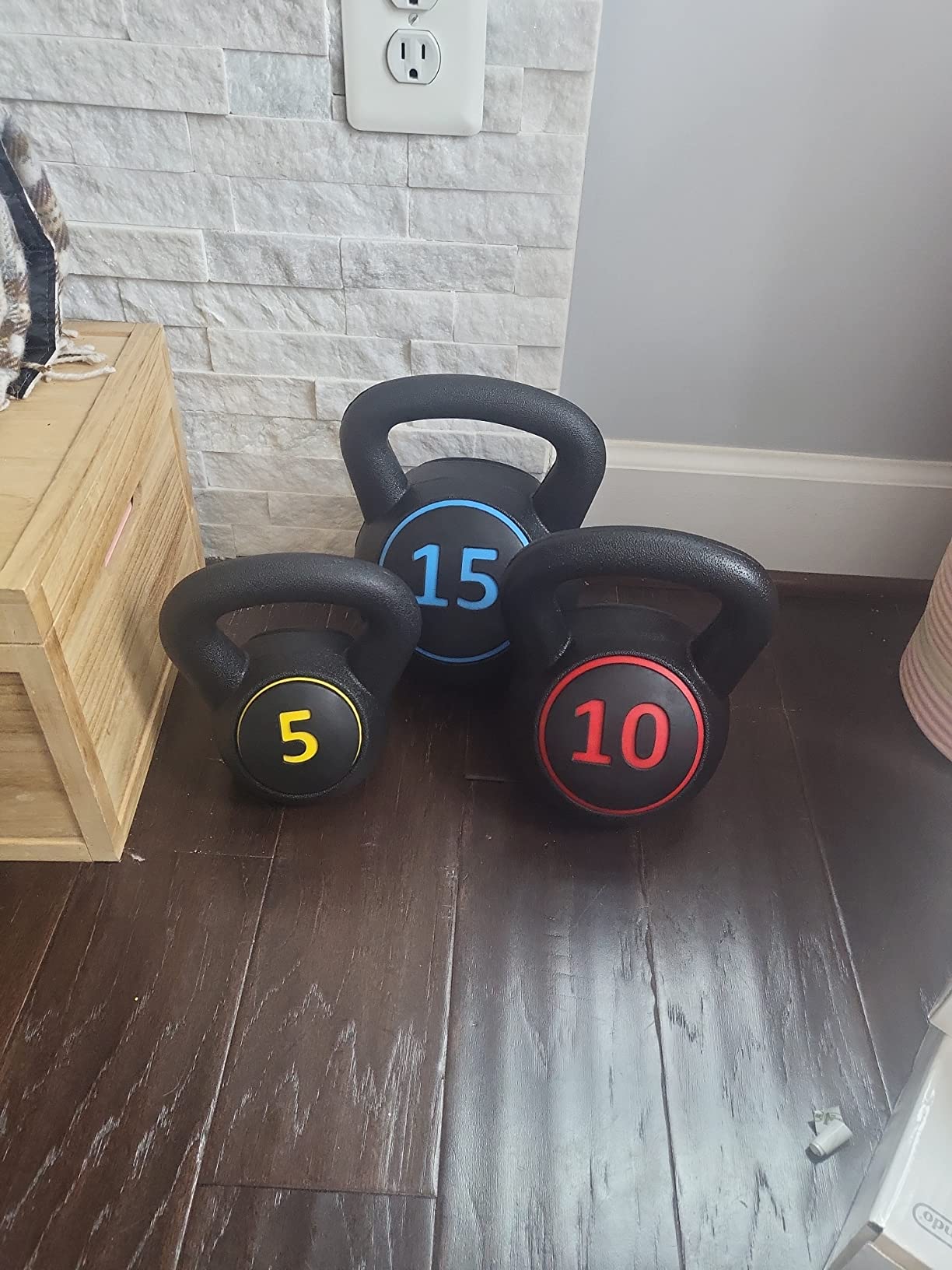 BalanceFrom Vinyl Kettlebell Set, 30/45/50/75 Pound Options - Cement-Filled Strength Training Weights with Ergonomic Grip and Color Coding for Full Body Fitness at Home or Gym customer photo 1