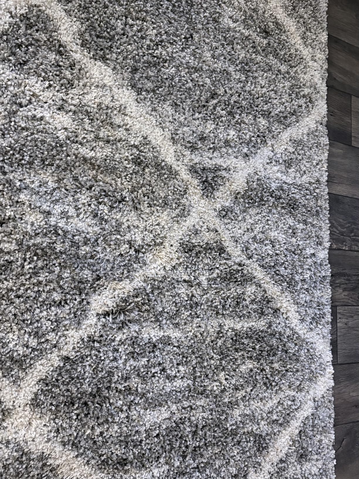 SAFAVIEH Hudson Shag Collection Area Rug - 6' x 9', Distressed Grey & Ivory, Trellis Design, Non-Shedding & Easy Care, 2-inch Thick Ideal for High Traffic Areas customer photo 2