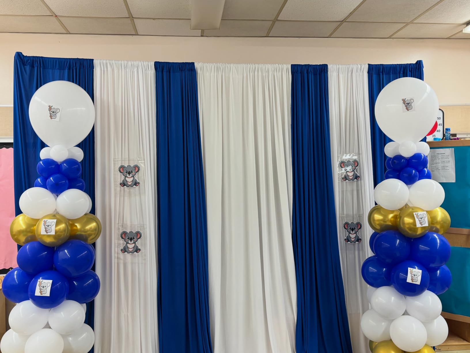Hecis Pipe and Drape Backdrop Stand, 8ft x 10ft Backdrop Stand, Adjustable Metal Heavy Duty Wedding Background for Parties Birthday Party Baby Shower Wedding Decorations customer photo 1
