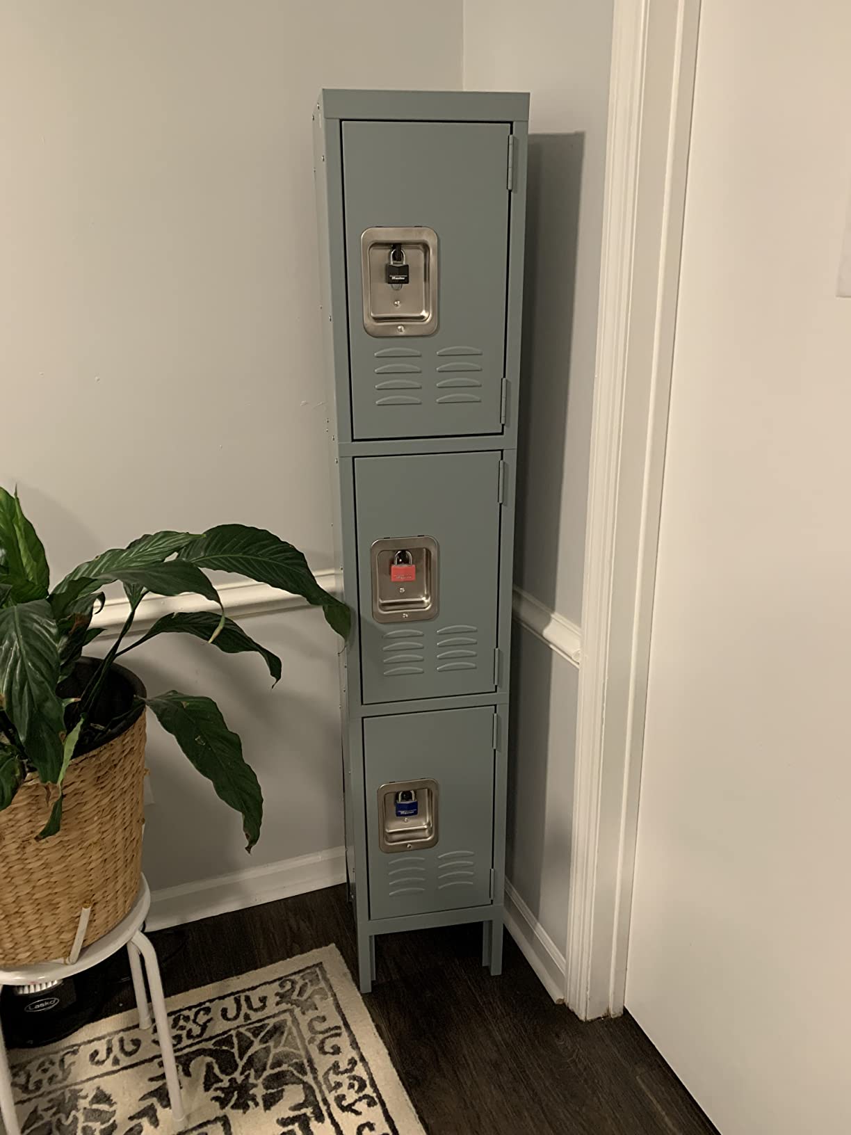 Greenvelly 9 Door Storage Locker for Employee, Metal Locker for Office, Gym, School, Lockable Black Steel Locker with Lock and Card Slot for Home,Garage customer photo 2