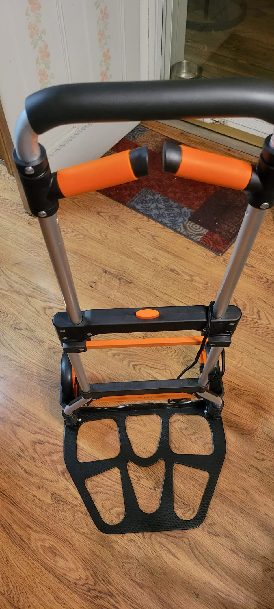 Teprovo Dolly Cart, 309 lb Aluminum Folding Hand Truck with Swivel Handle, Heavy Duty Utility Dolly Foldable Trolley with Elastic Cord, 7 Inch Wheels for Moving, Warehousing, Shopping and More customer photo 1