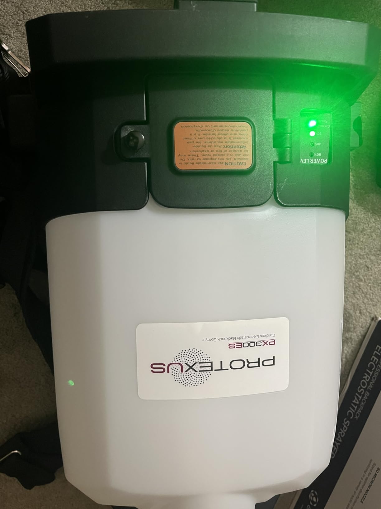 EvaClean Protexus Cordless Battery Powered Electrostatic Backpack Sprayer | 16.8V Rechargeable, 2.25-Gallon, 60-Micron Nozzle, 4Ft Hose - Commercial Disinfectant and Sanitizer - 23,000 Sq Ft Coverage customer photo 2