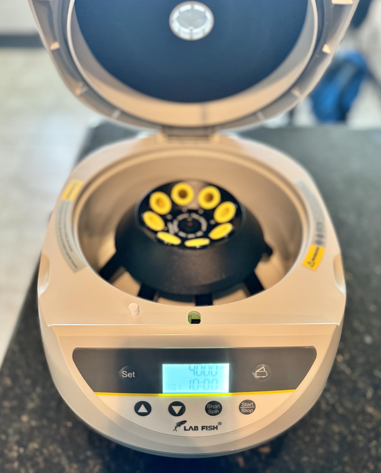 LAB FISH LC-8S Centrifuge, 8x2/5/10/15ml Tubes | 500-5000RPM low speed, max 3074xg RCF, timer, benchtop centrifuge machine for PRP, plasma & lab sample separation customer photo 1