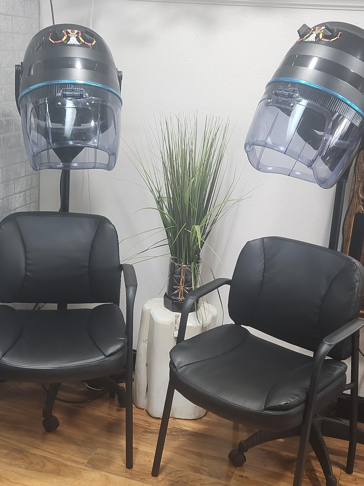 Furniwell Waiting Room Chairs Set of 2, PU Leather Reception Guest Chairs with Padded Arms, Stationary Office Side Chairs customer photo 1