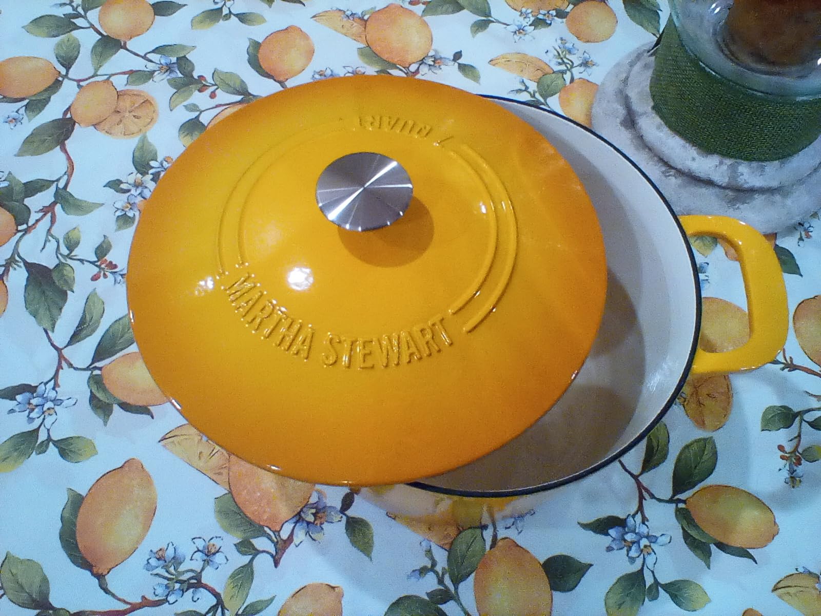MARTHA STEWART Gatwick 7-Quart Enamel Cast Iron Dutch Oven - Martha Blue - Durable Heavy-Duty Dutch Oven for Slow Cooking, Braising & Baking customer photo 1